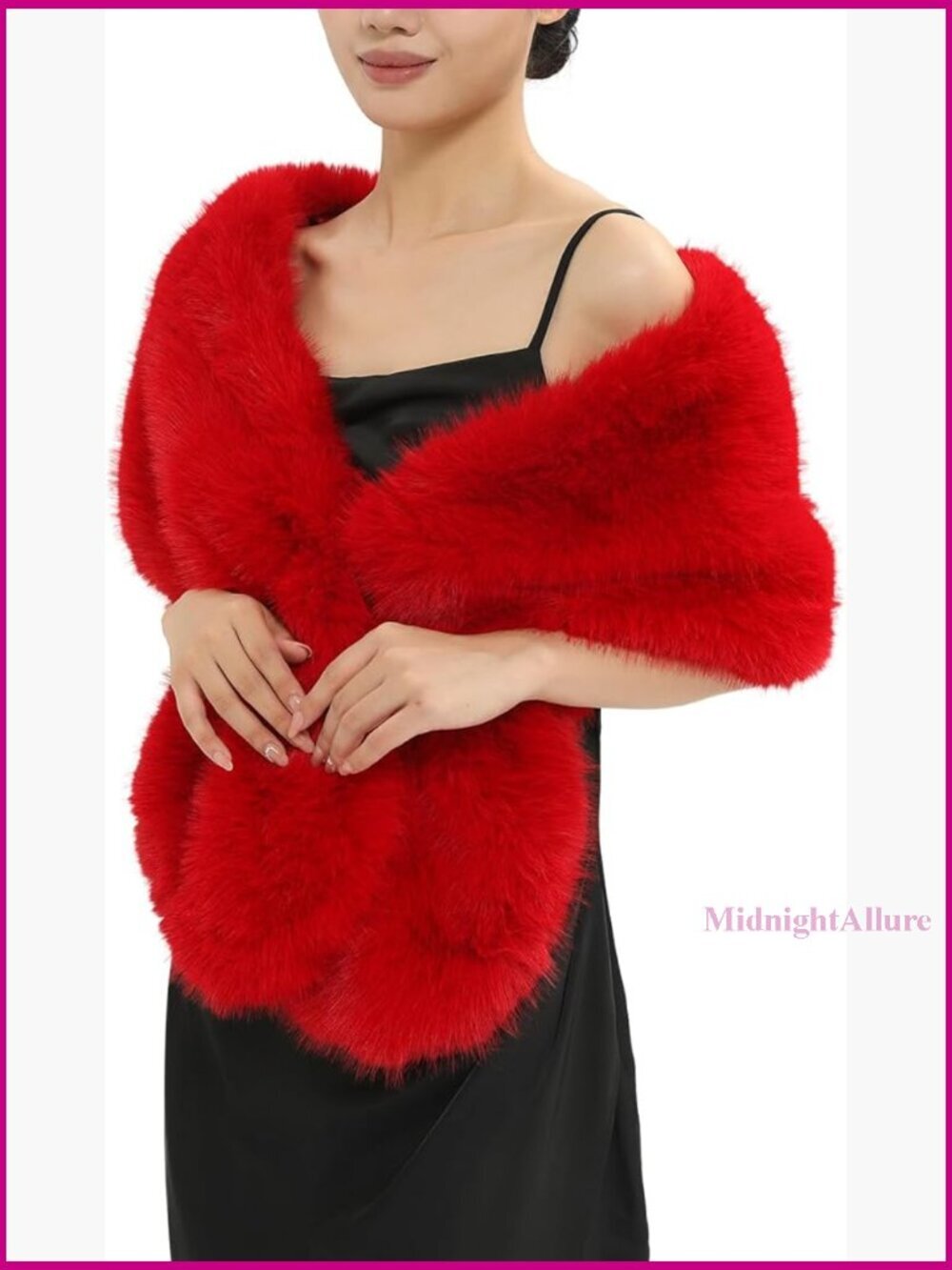 Faux Fur Shawl Scarf Wrap 64" Long Winter Accessory Dressy
